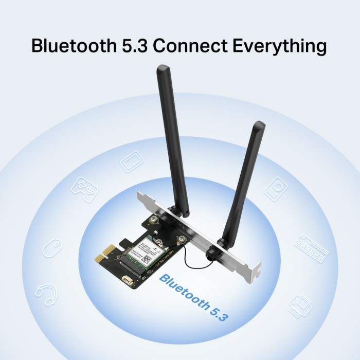 Mercusys MA80XE AX3000 Dual-Band Wi-Fi 6 Bluetooth PCI Express Adapter
