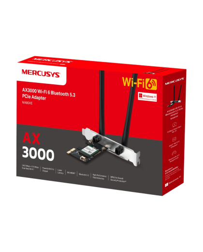 Mercusys MA80XE AX3000 Dual-Band Wi-Fi 6 Bluetooth PCI Express Adapter