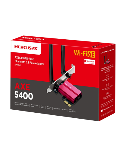 Mercusys MA86XE AXE5400 Tri-Band Wi-Fi 6E Bluetooth PCI Express Adapter