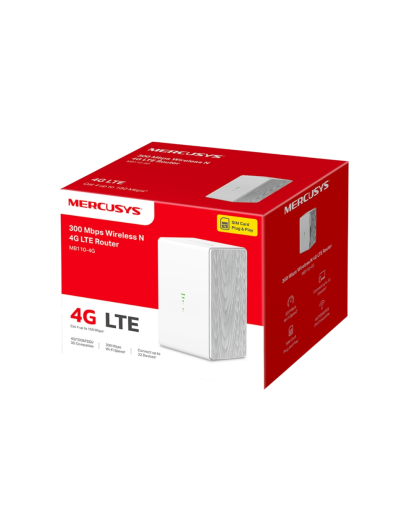 Mercusys MB110-4G N300 Wi-Fi 4G LTE Router, Build-In 150Mbps 4G LTE Modem