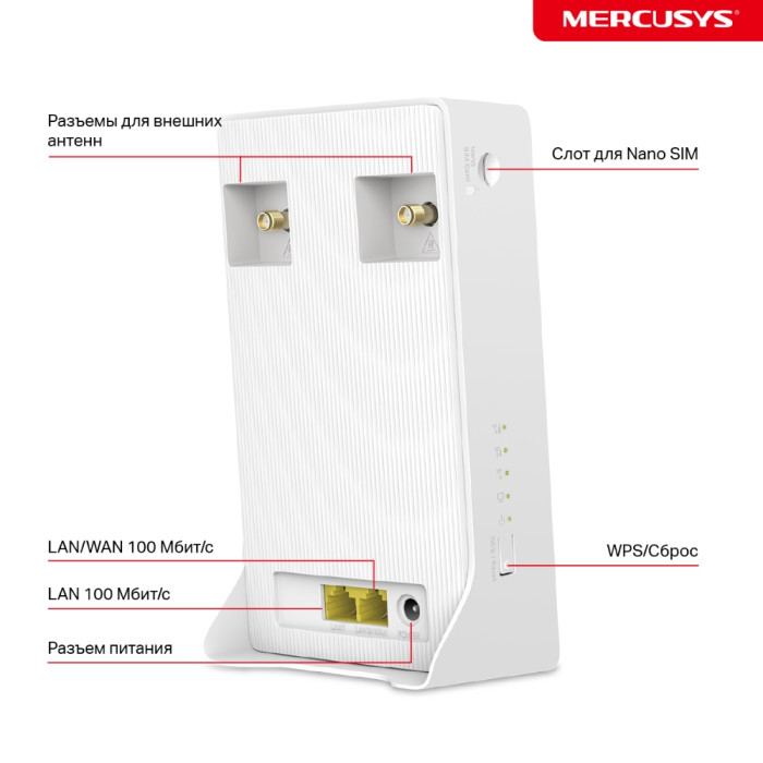Mercusys MB130-4G AC1200 Wi-Fi 4G LTE Router, Build-In 150Mbps 4G LTE Modem