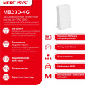 Mercusys MB230-4G AC1200 Wi-Fi 4G+ LTE Router, Build-In 300Mbps 4G LTE Modem