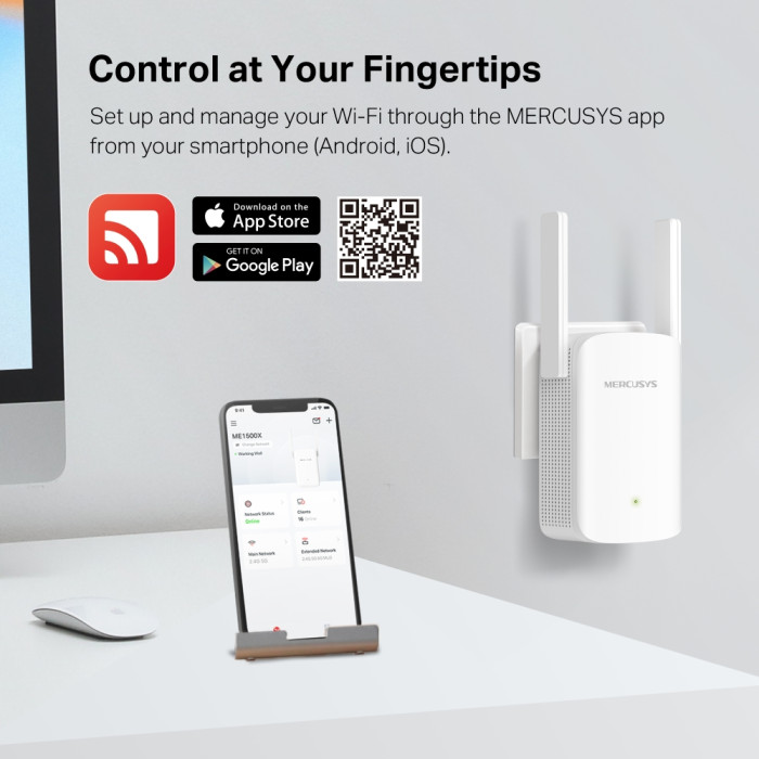 Mercusys ME1500X AX1500 Wi-Fi Range Extender