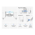 Mercusys MP510 KIT AV1000 Gigabit Powerline N300 Wi-Fi Kit KIT: 1× MP510 + 1× MP500 MP510：SPEED: 300 Mbps at 2.4 GHz, 1000 Mbps Powerline