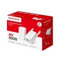 Mercusys MP510 KIT AV1000 Gigabit Powerline N300 Wi-Fi Kit KIT: 1× MP510 + 1× MP500 MP510：SPEED: 300 Mbps at 2.4 GHz, 1000 Mbps Powerline