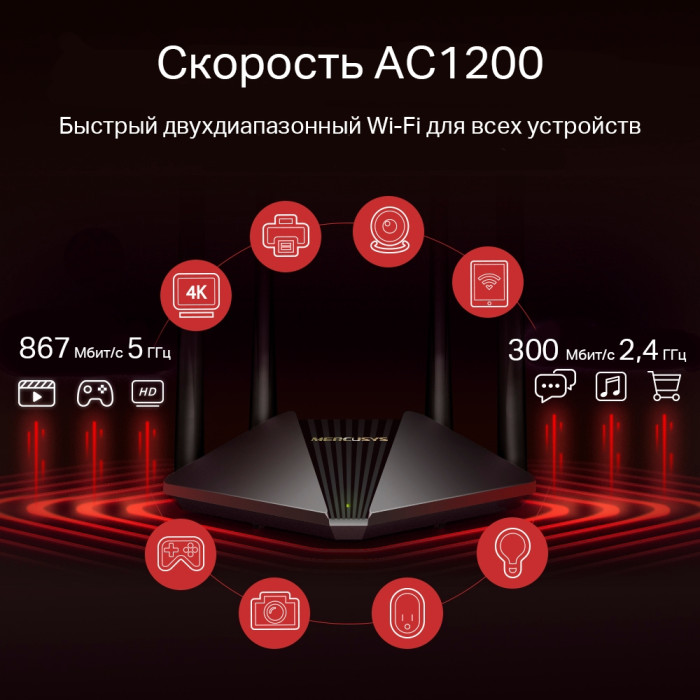 Mercusys MR1200G AC1200 Dual-Band Wi-Fi Gigabit Router