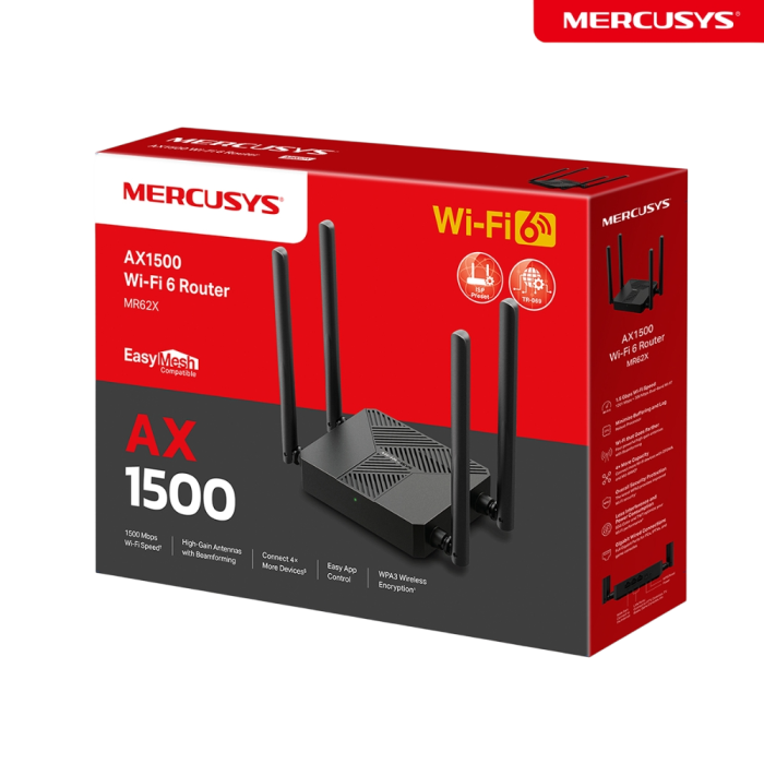 Mercusys MR62X AX1500 Dual-Band Wi-Fi 6 Router