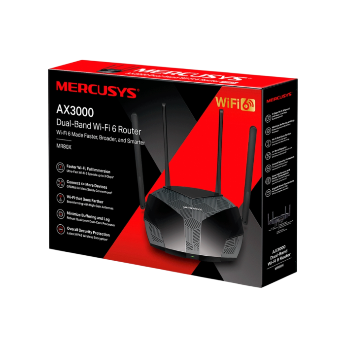 Mercusys MR80X AX3000 Dual-Band Wi-Fi 6 Router