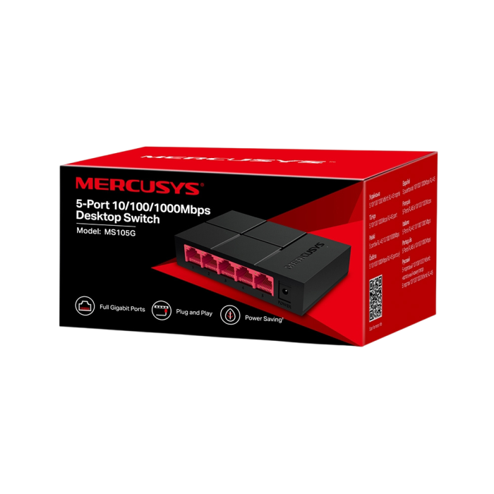 Mercusys MS105G 5-Port Gigabit Desktop Switch PORT: 5× Gigabit Ports