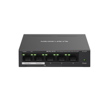 Mercusys MS105GP 5-Port Gigabit Desktop Switch with 4-Port PoE+ PORT: 4× Gigabit PoE+ Ports, 1× Gigabit Non-PoE Port
