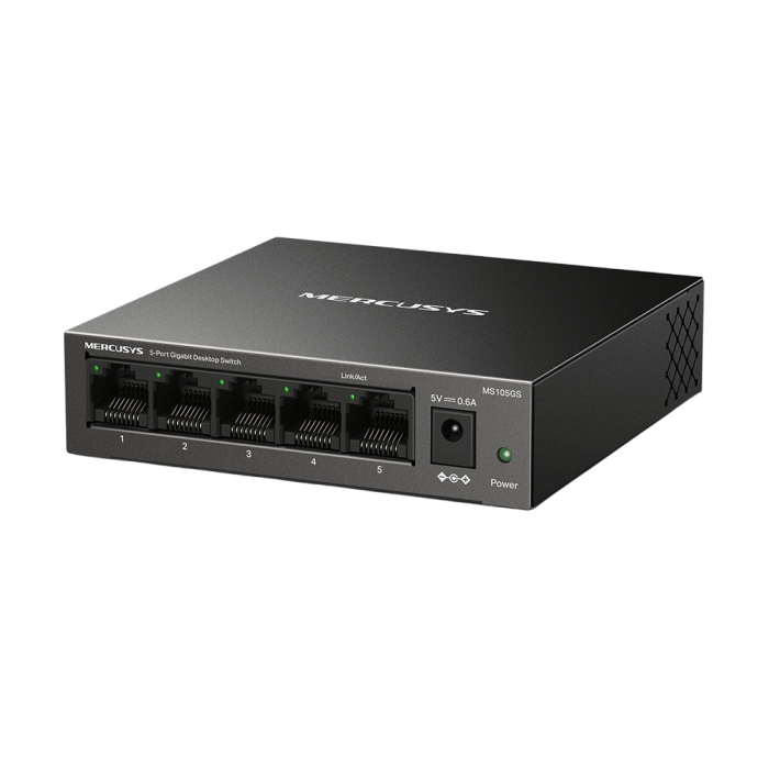 Mercusys MS105GS 5-Port Gigabit Desktop Switch PORT: 5× Gigabit Ports