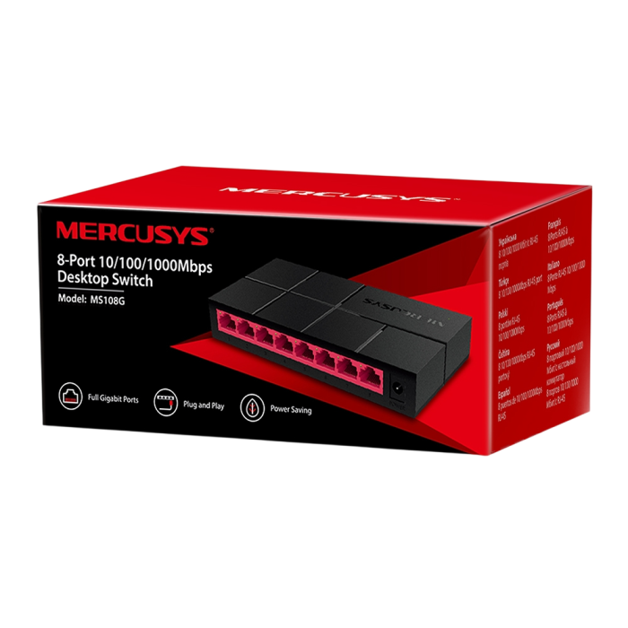 Mercusys MS108G 8-Port Gigabit Desktop Switch PORT: 8× Gigabit Ports