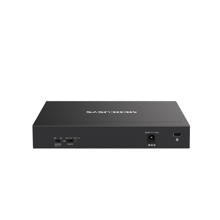 Mercusys MS108GP 8-Port Gigabit Desktop Switch with 7-Port PoE+ PORT: 7× Gigabit PoE+ Ports, 1× Gigabit Non-PoE Ports