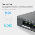 Mercusys MS108GP 8-Port Gigabit Desktop Switch with 7-Port PoE+ PORT: 7× Gigabit PoE+ Ports, 1× Gigabit Non-PoE Ports