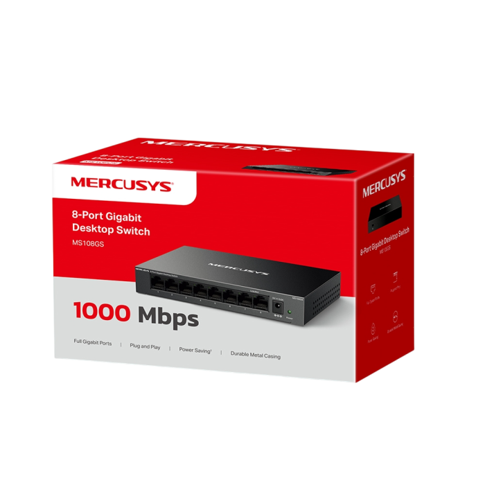 Mercusys MS108GS 8-Port Gigabit Desktop Switch PORT: 8× Gigabit Ports