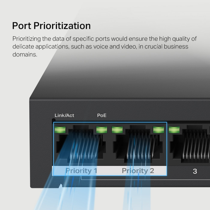 Mercusys MS110P 10-Port 10/100Mbps Desktop Switch with 8-Port PoE+ PORT: 8× 10/100 Mbps PoE+ Ports, 2× 10/100 Mbps Non-PoE Ports