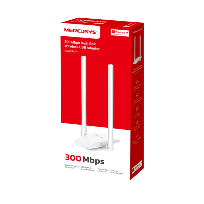 Mercusys MW300UH N300 High Gain Wi-Fi USB Adapter