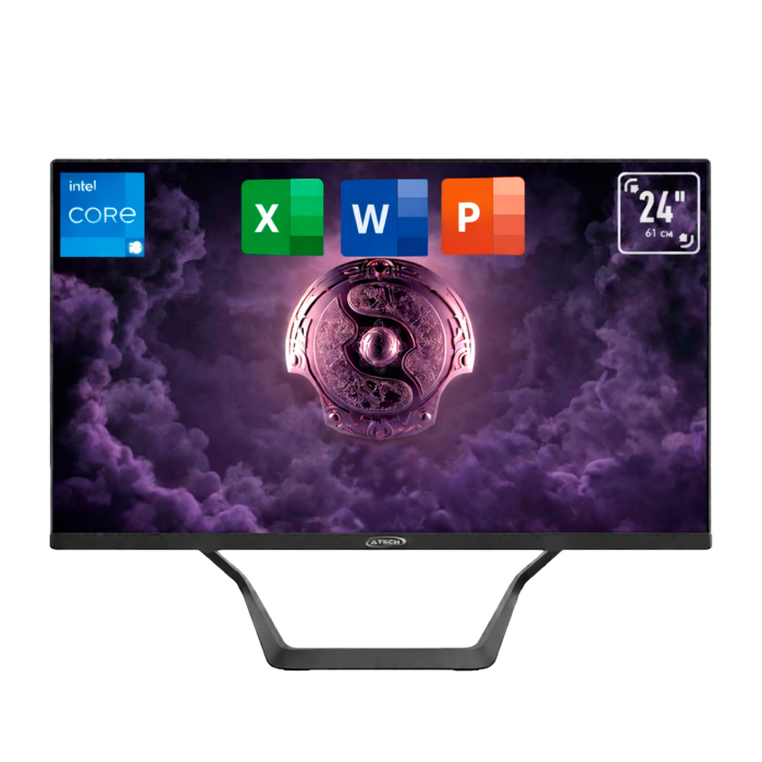 Моноблок A-Tech / HKC AIO HASF24i3 (Intel® Core™ i3-12100/ 4Gb/ 128Gb/ 23.8" FHD IPS/ Black)