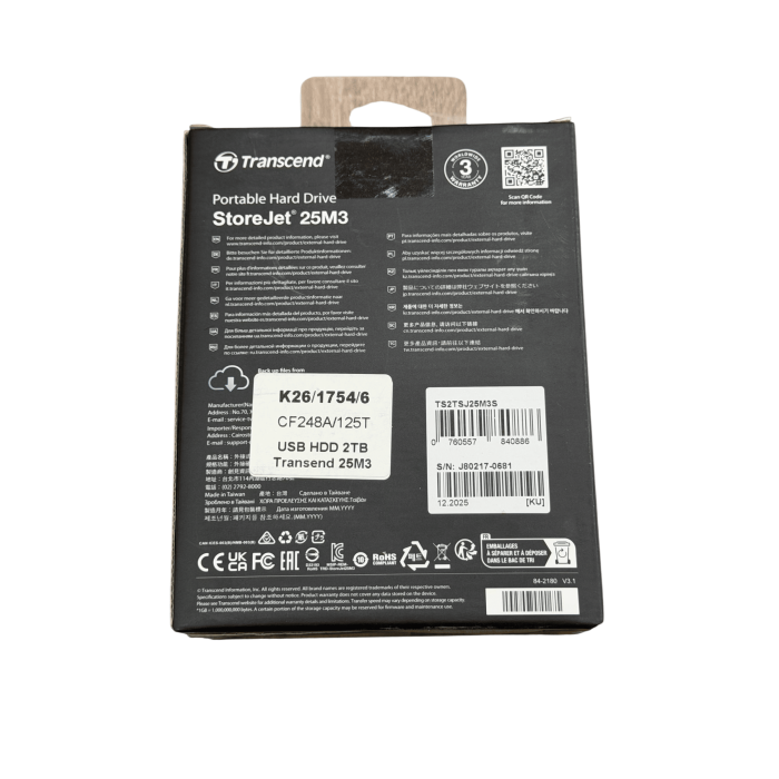 Внешний жесткий диск HDD 2TB Transend 25M3