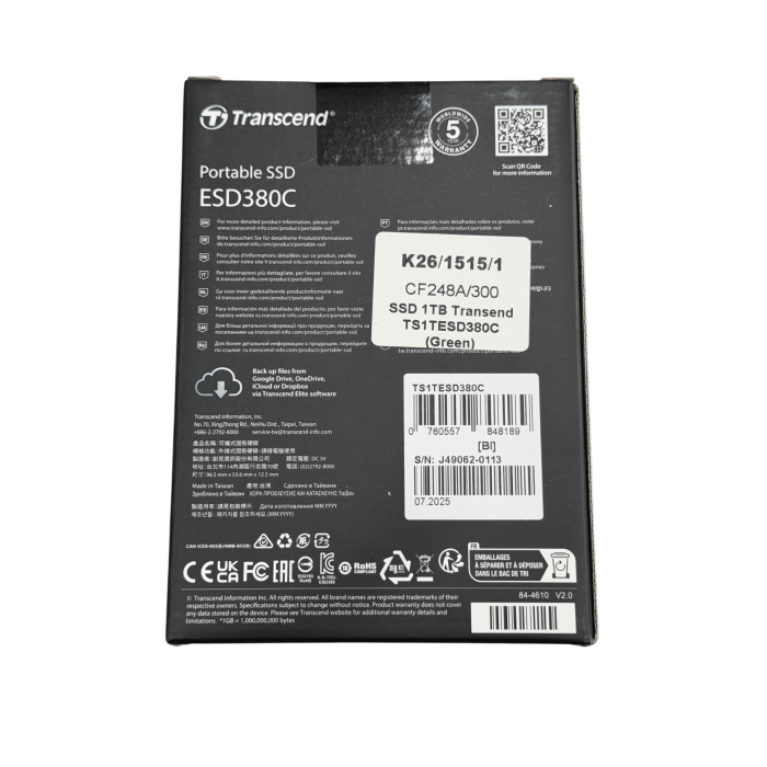 Внешний SSD накопитель Transend TS1TESD380C 1TБ / Green