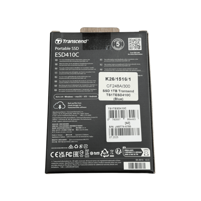 Внешний SSD накопитель Transend TS1TESD410C 1TБ / Blue