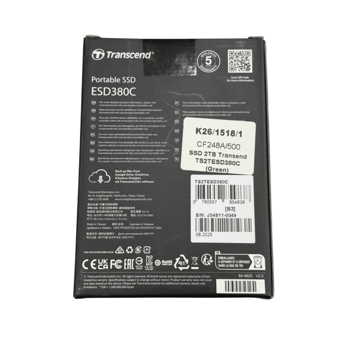 Внешний SSD накопитель Transend TS2TESD380C 2TБ / Green