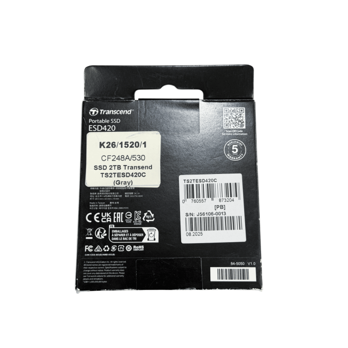 Внешний SSD накопитель Transend TS2TESD420C MagSafe 2TБ / Grey