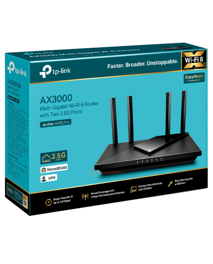 TP-Link Archer AX55 PRO / AX3000 Беспроводной двухдиапазонный маршрутизатор Wi-Fi 6