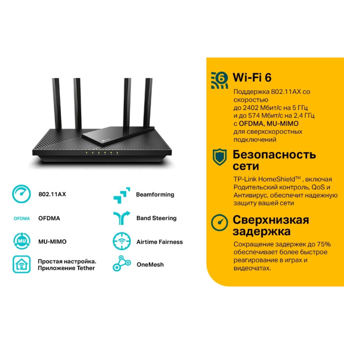 TP-Link Archer AX55 / AX3000 Беспроводной двухдиапазонный маршрутизатор Wi-Fi 6