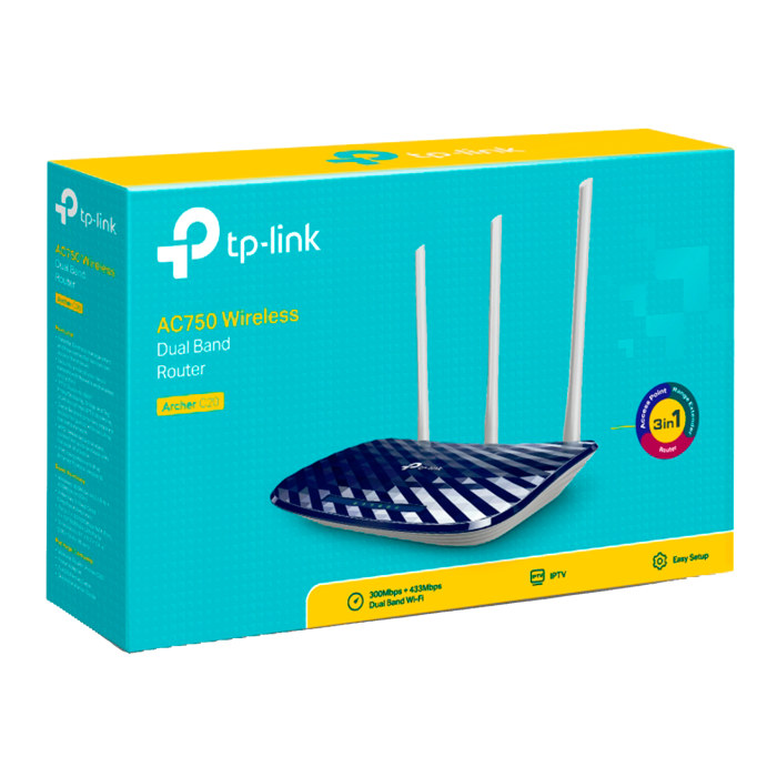 TP-Link Archer C20 / AC750 Беспроводной двухдиапазонный маршрутизатор