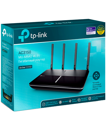 TP-Link Archer C3150 / АС3150 Беспроводной двухдиапазонный гигабитный MU-MIMO маршрутизатор с двумя USB-портами