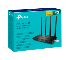 TP-Link Archer C6U / AC1200 Беспроводной двухдиапазонный гигабитный MU-MIMO маршрутизатор с USB-портом