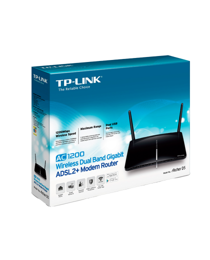 TP-Link Archer D5 / AC1200 Двухдиапазонный беспроводной гигабитный маршрутизатор со встроенным модемом ADSL2+