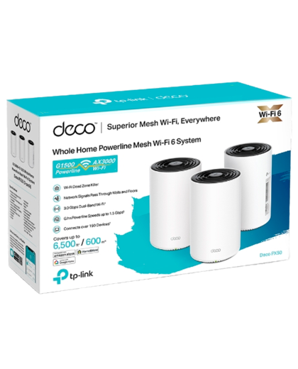 TP-Link Deco PX50 (3-Pack) / AX3000 Mesh-система Wi-Fi 6 с Powerline G1500