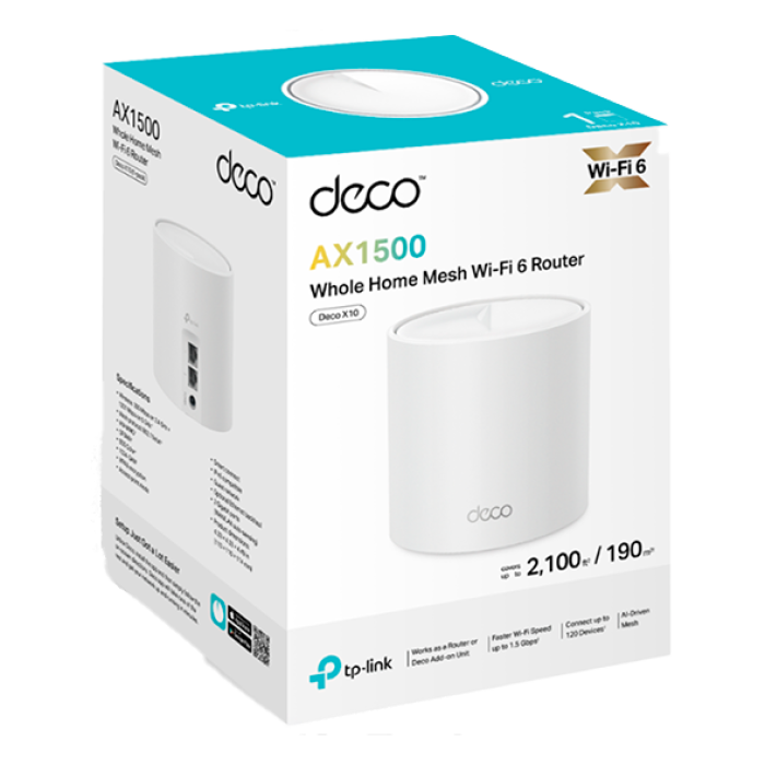 TP-Link Deco X10 (1-Pack) / AX1500 Mesh-система Wi-Fi 6