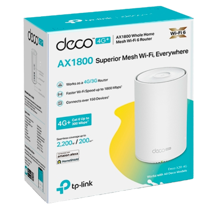 TP-Link Deco X20-4G (1-Pack) / AX1800 Mesh-система Wi-Fi 6 с поддержкой 4G+ LTE