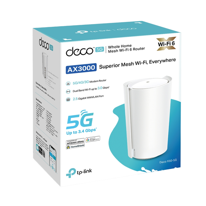 TP-Link Deco X50-5G (1-pack) / AX3000 Mesh-система Wi-Fi 6 с 5G модемом