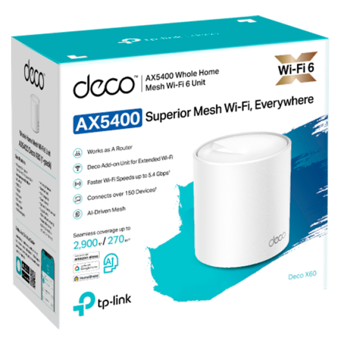 TP-Link Deco X60 (1-Pack) / AX5400 Mesh-система Wi-Fi 6