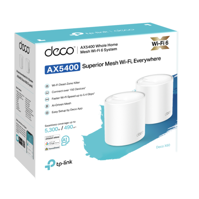 TP-Link Deco X60 (2-Pack) / AX5400 Mesh-система Wi-Fi 6