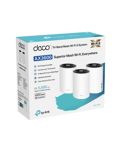TP-Link Deco X68 (3-Pack) / AX3600 Трехдиапазонная Mesh-система Wi-Fi 6