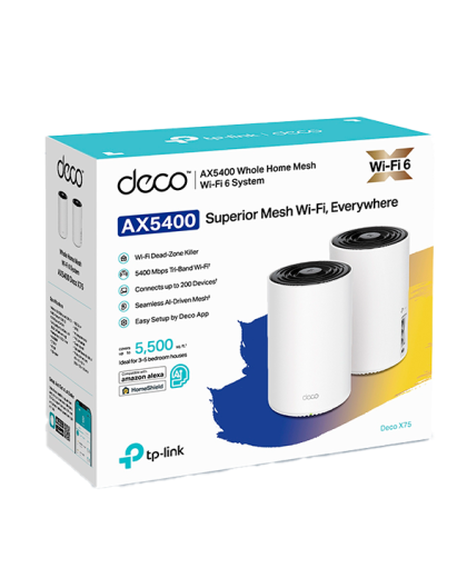 TP-Link Deco X75 (2-Pack) / AX5400 Трехдиапазонная Mesh-система Wi-Fi 6