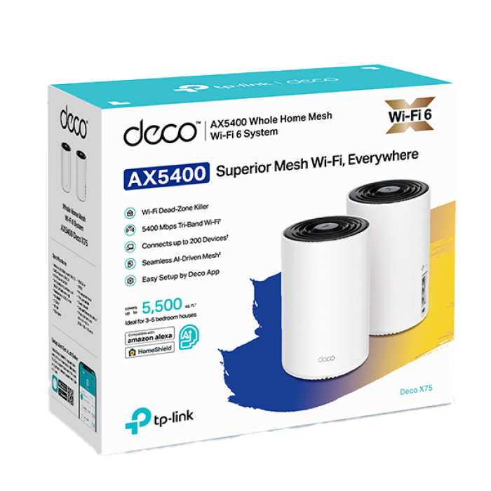 TP-Link Deco X75 (2-Pack) / AX5400 Трехдиапазонная Mesh-система Wi-Fi 6