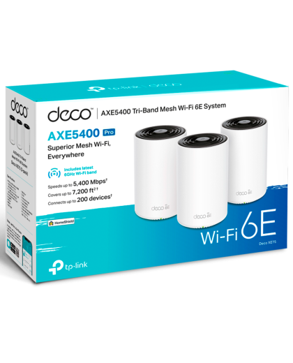 TP-Link Deco XE75 Pro (3-Pack) / AXE5400 Трехдиапазонная Mesh-система Wi-Fi 6E
