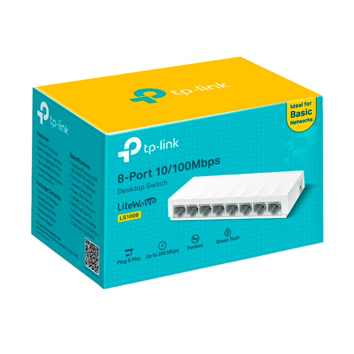 TP-Link LS1008 / 8-портовый настольный коммутатор 10/100 Мбит/с