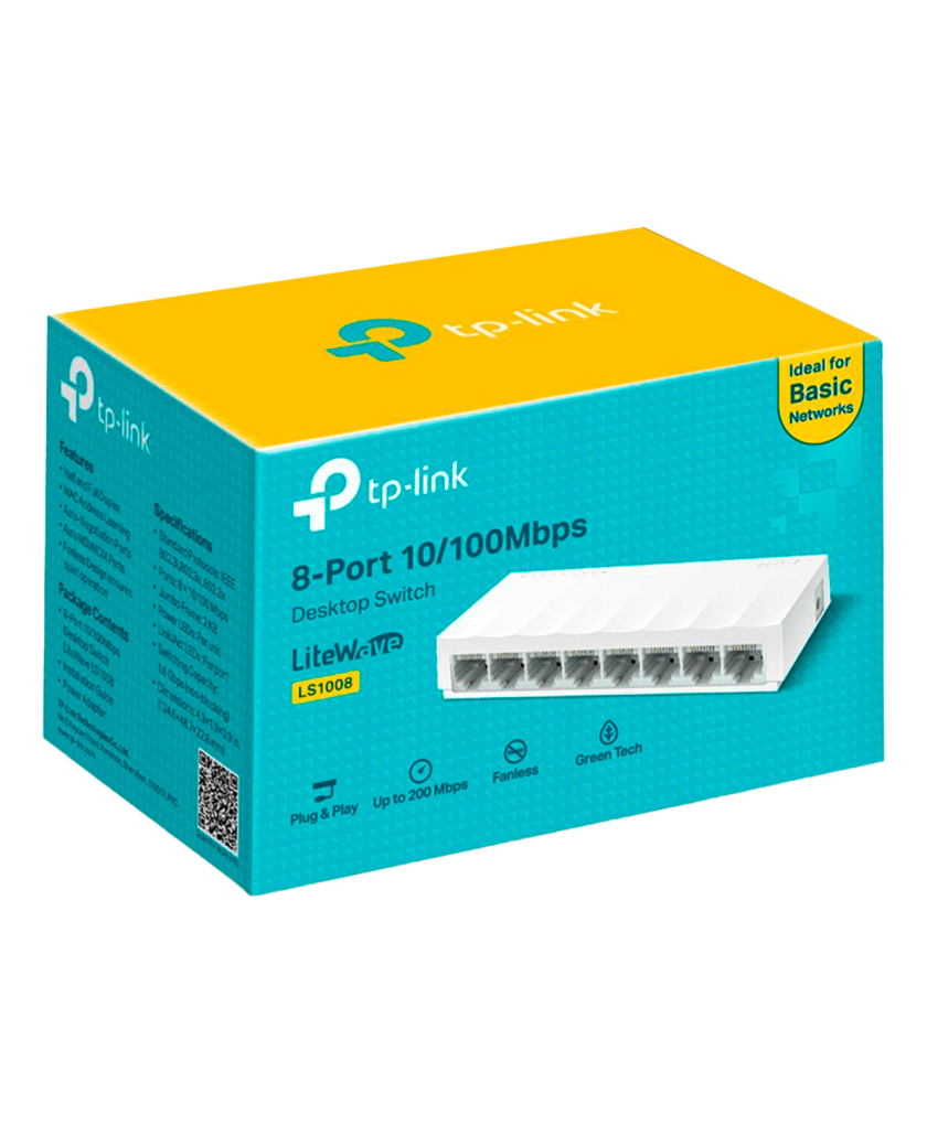 TP-Link LS1008 / 8-портовый настольный коммутатор 10/100 Мбит/с
