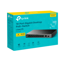 TP-Link LS1210GP / Настольный гигабитный коммутатор на 10 портов с поддержкой PoE+ на 8 портов.