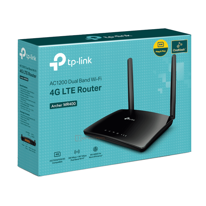 TP-Link Archer MR400 / AC1200 Двухдиапазонный беспроводной маршрутизатор с 4G LTE co слотом для SIM-карты