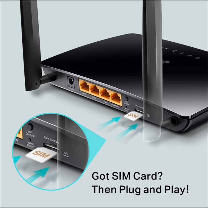 TP-Link Archer TL-MR6400 / N300 Беспроводной маршрутизатор с 4G LTE co слотом для SIM-карты