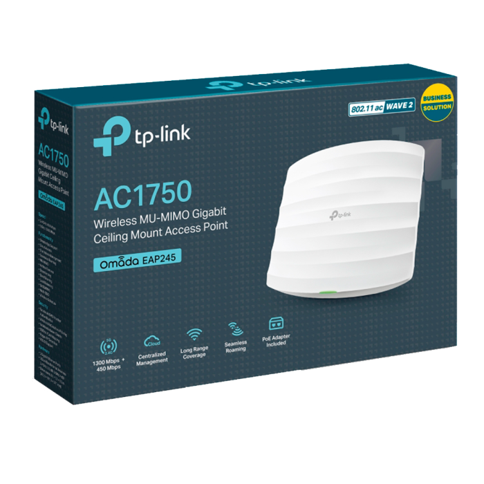 TP-LInk Omada EAP245 BOX / AC1750 Гигабитная беспроводная потолочная точка доступа Wi-Fi