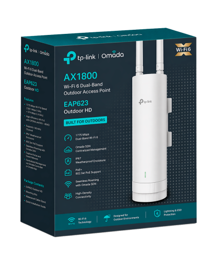 TP-Link Omada EAP623-Outdoor HD / AX1800 Гигабитная беспроводная точка доступа Wi-Fi 6 для наружного использования